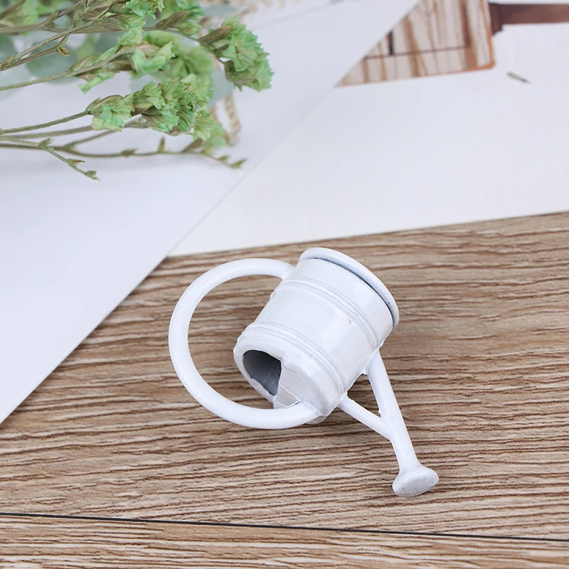 1/12 металлическая белая банка для полива садовое миниатюрное украшение детей