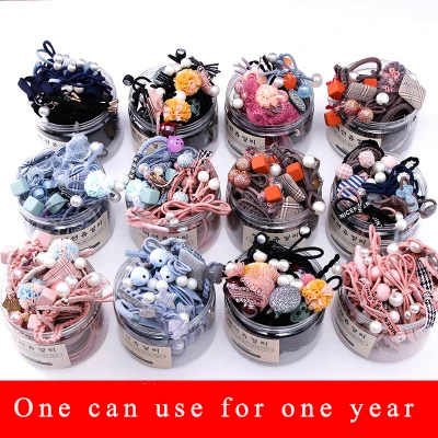 

High Quality Simple Tie Head Rope Elastic Rubber Band Hair Rope for Women Imitation Pearl Handmade Hair Ring Headwear with Box
