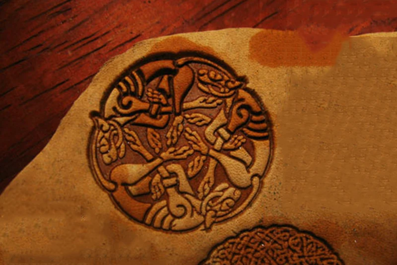 Celt Art pattern Jungle wolf life Tree магический набор ручных кожаных инструментов резьба штампы