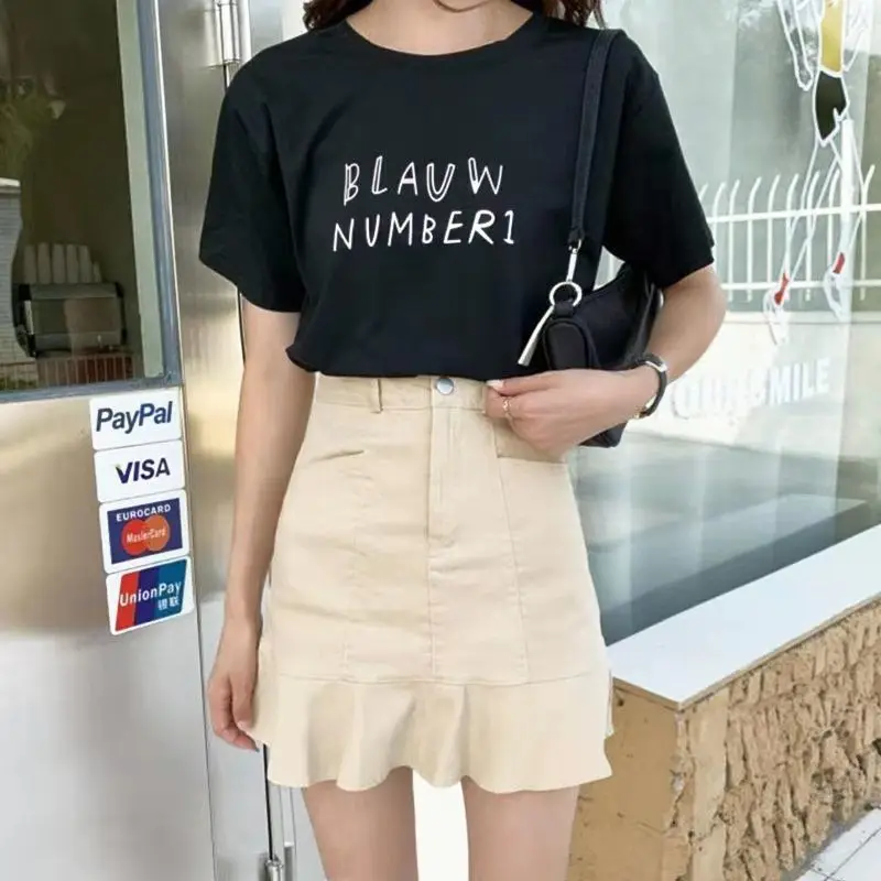 

Hstar Summer New Solid Ruffles A-Line Mini Slim Simple Women Empire Sexy & Club Skirt Vintage Chic Wild Feamle Fashion Skirts