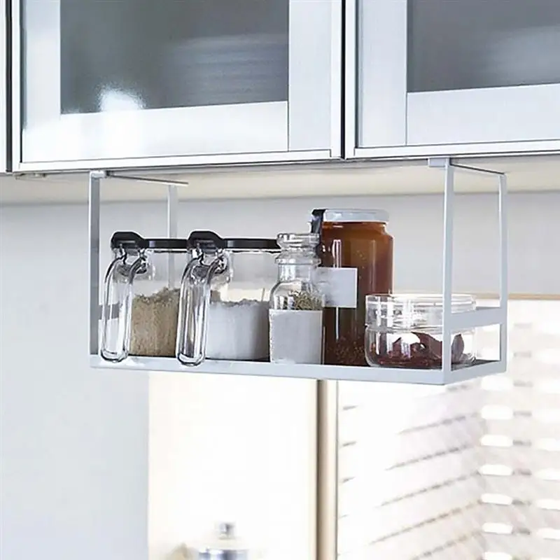

1pc Kitchen Cabinet Hanging Storage Rack Spice Rack Condiment Holder Under Cabinet Spice Rack Storage Stand