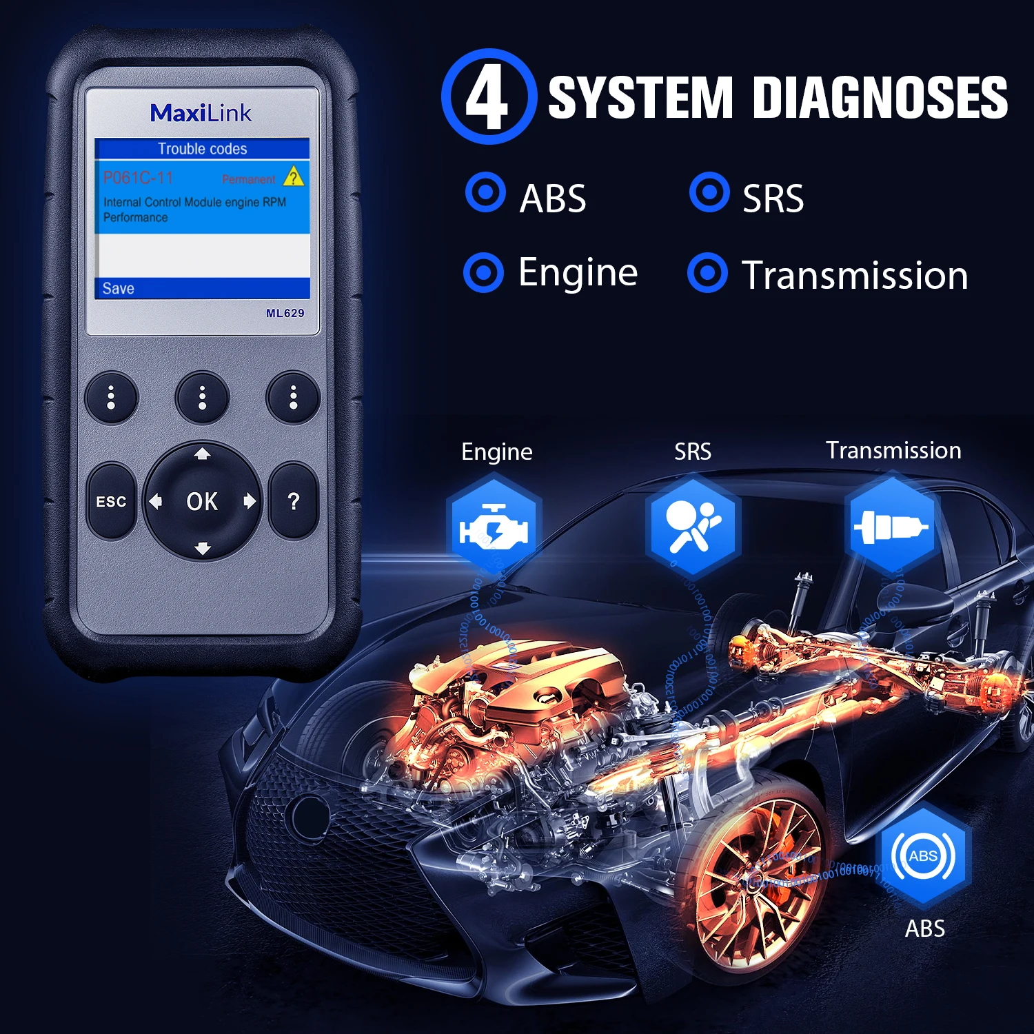Autel ML629 сканер Pro OBD2 автомобильный диагностический инструмент OBD Автомобильный |