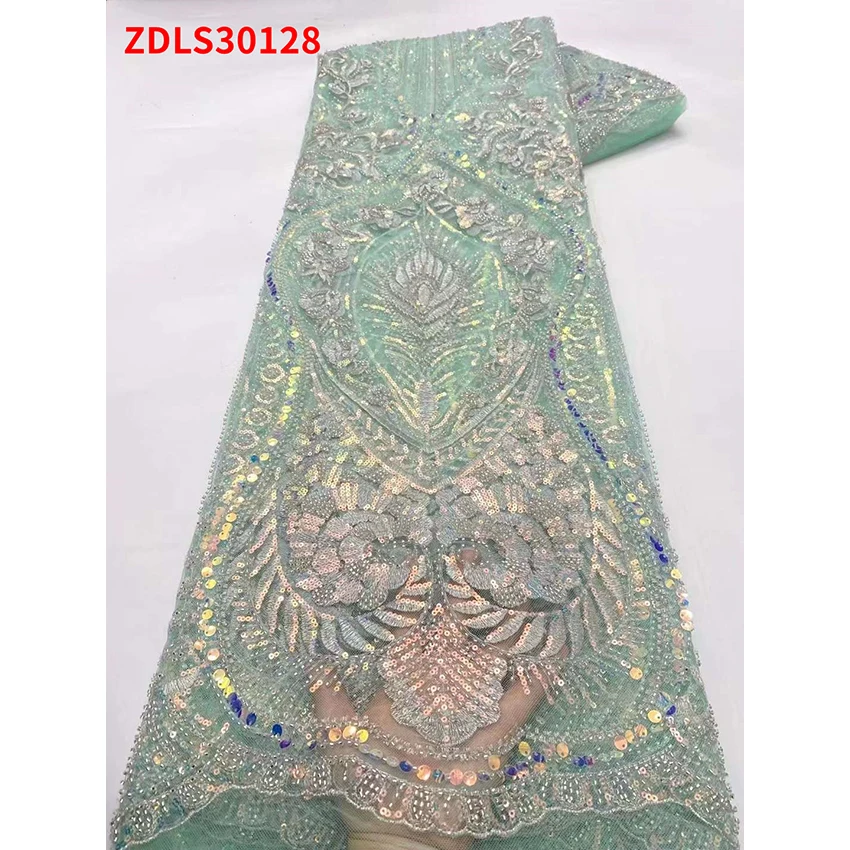 Элегантная африканская одежда вышивка бисером блестки кружевная ткань качество
