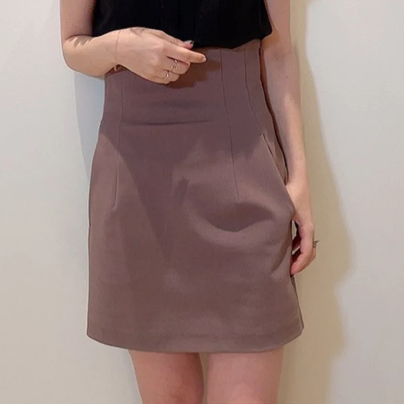 

2021 spring and summer new product Japanese sweet and age-reducing high-waisted solid color A-line short skirt pants