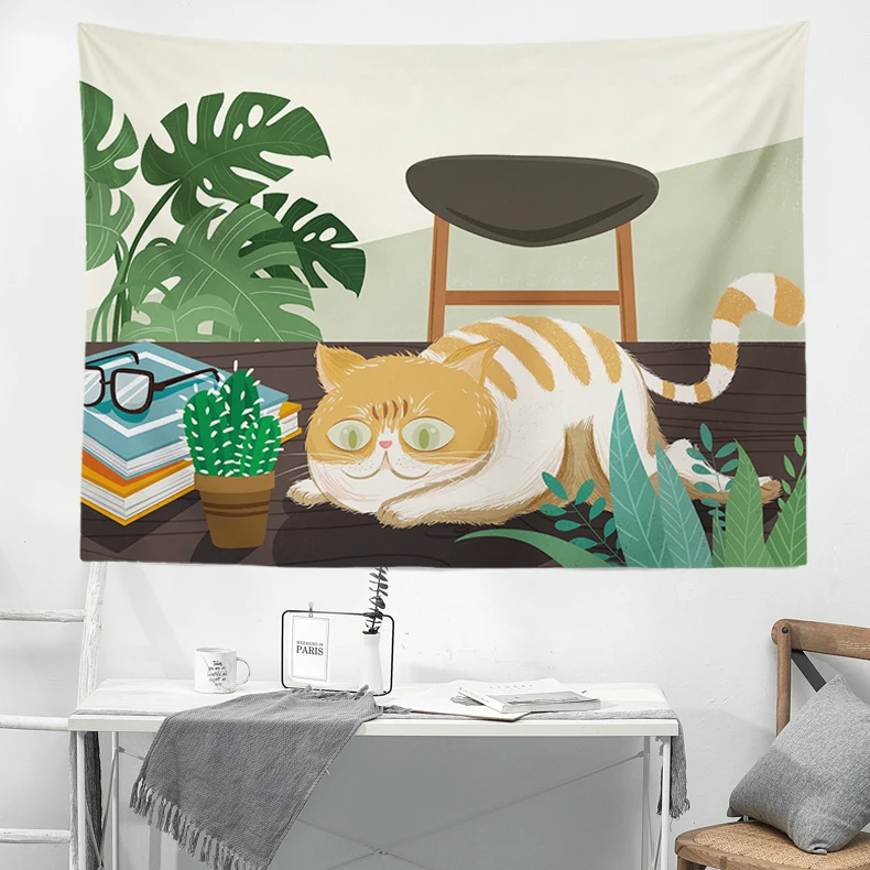 Милый гобелен с героями мультфильмов животных современный скандинавский