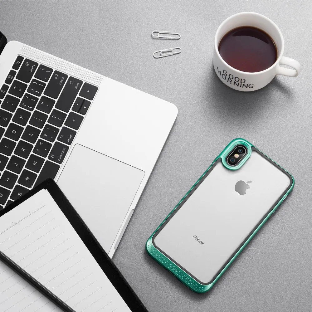Чехол ESR для iPhone X, сверхпрочный двухслойный Твердый чехол с бамперной рамкой, Прозрачная Жесткая задняя крышка для iPhone 7, 8 Plus, Coque Fundas