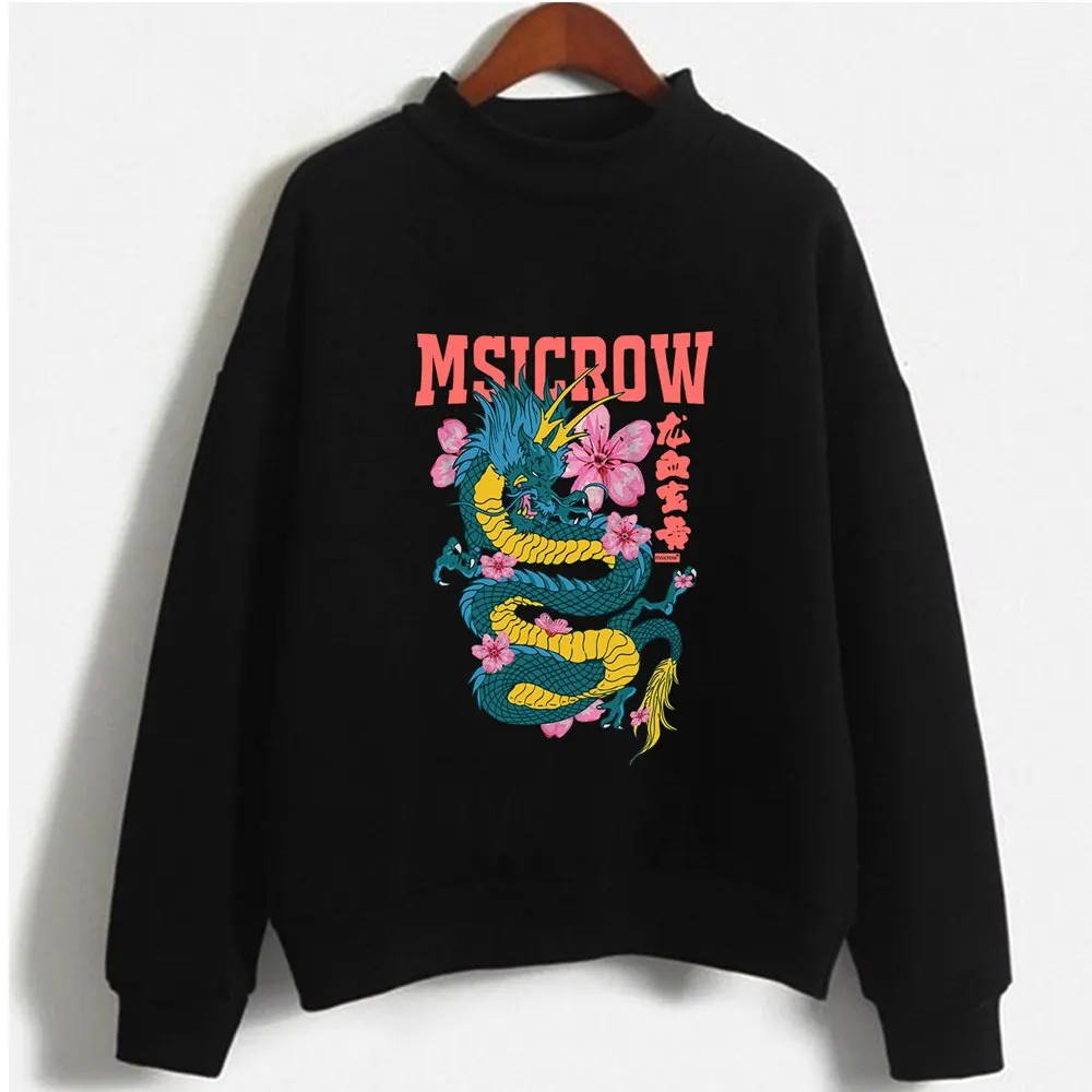 

SUNOWE Hoodies Women's 2021 Dragon Print Sweatshirt Men Hoodie Cute Hip Hop Harajuku Oversized Kawaii Womens Tops Clothes