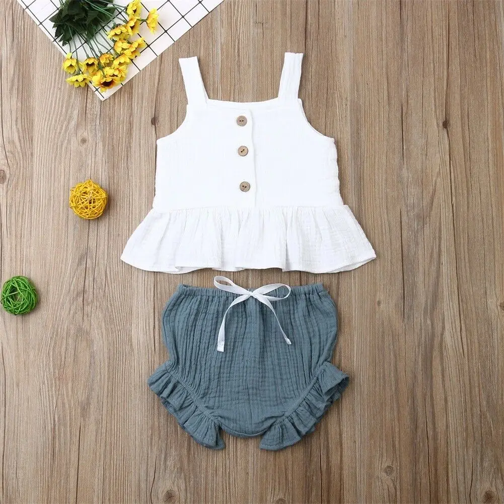 2019 летняя одежда для малышей Комплект детской одежды из 2 предметов