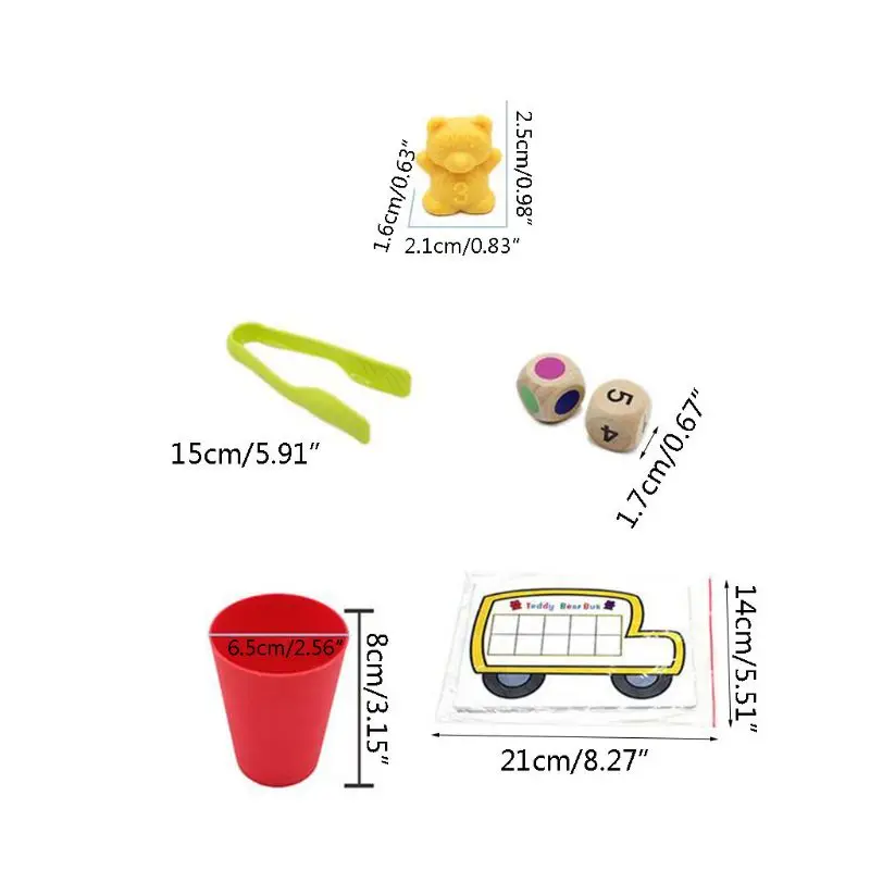 

140pcs Rainbow Counting/Sorting Bears with Matching Cups , Original Printed Activity Cards , Dice Set Color Sorting Toys