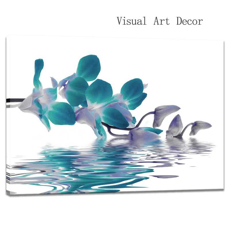 

Visual Art Decor Turquoise Orchid Flowers Canvas Print for Wall Art Decoration Modern Style Living Room Decoration Pictures
