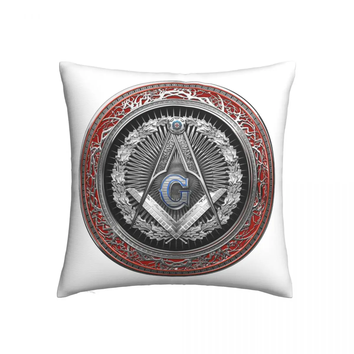 

Masonic Symbols Pillow Case 3rd Degree Mason Silver Jewel Master Mason Square Cushion Pillowcase Zipper Summer Decorative Cover