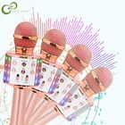 Беспроводной микрофон для караоке, Bluetooth ручной динамик, домашний KTV-плеер со светодиодной подсветкой, функция записи, музыкальные игрушки для детей WYW