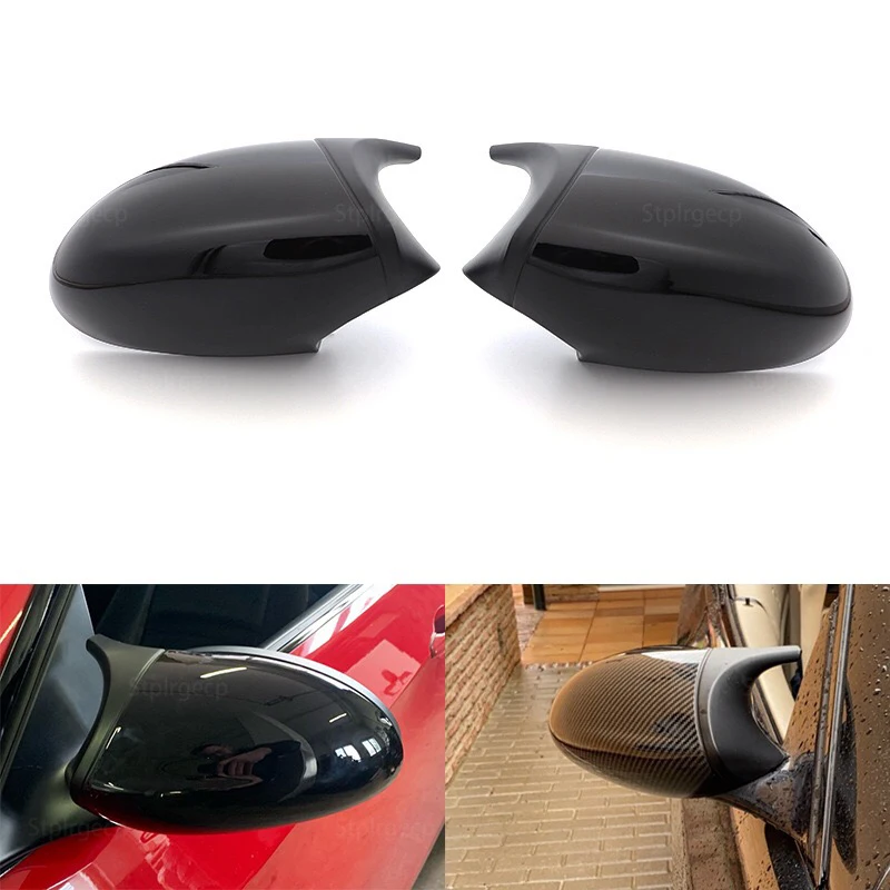 

For 2pcs Car Styling Black arbon FiCber Pattern for BMW E90 E91 E92 E93 LCI M3 Style Rearview Mirror Cover Caps Sticker