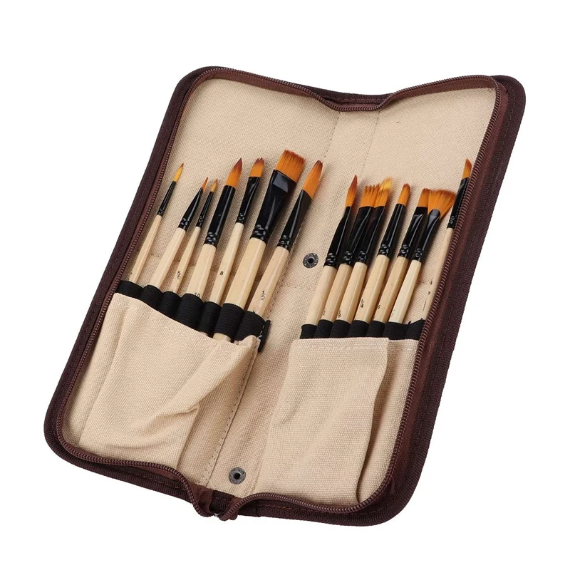 

14 PCS Oil Brush Set Painting Professional Paint Brushes Kit Watercolor Gouache Acrylic Paint Brush for Artist Student