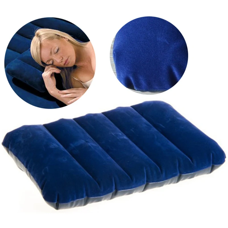 

Blue Foldable Pillow Outdoor Travel Sleep Pillow Portable Air Inflatable Portable Break Rest Pillow Camping Accessories