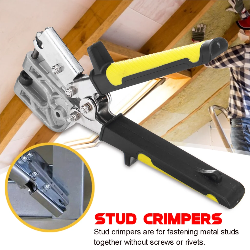 

10 Inch Handle Stud Crimper Plaster Board Drywall Pliers for Fastening Metal Studs Punching Pliers 0-15 MM Repair Tool