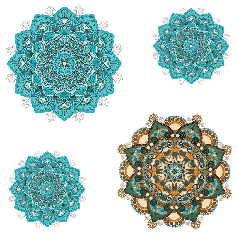 

DIY Mandalas Stripes on Clothes Stickers Iron on Patches Application of One Iron Printing for Clothing Heat Transfer Appliques