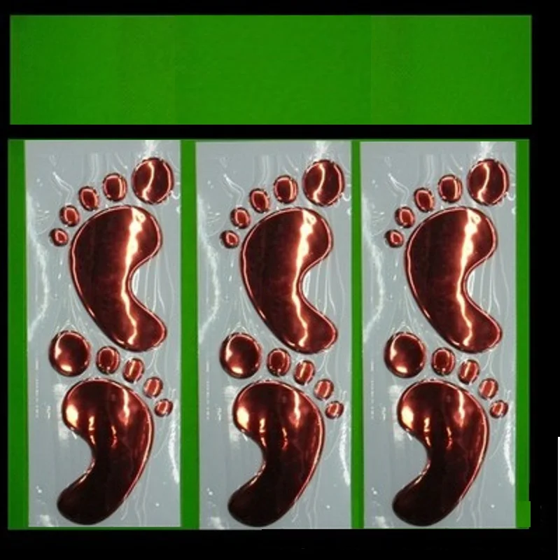 1 пара 3D ПВХ детский отпечаток ноги хромированная Автомобильная наклейка из