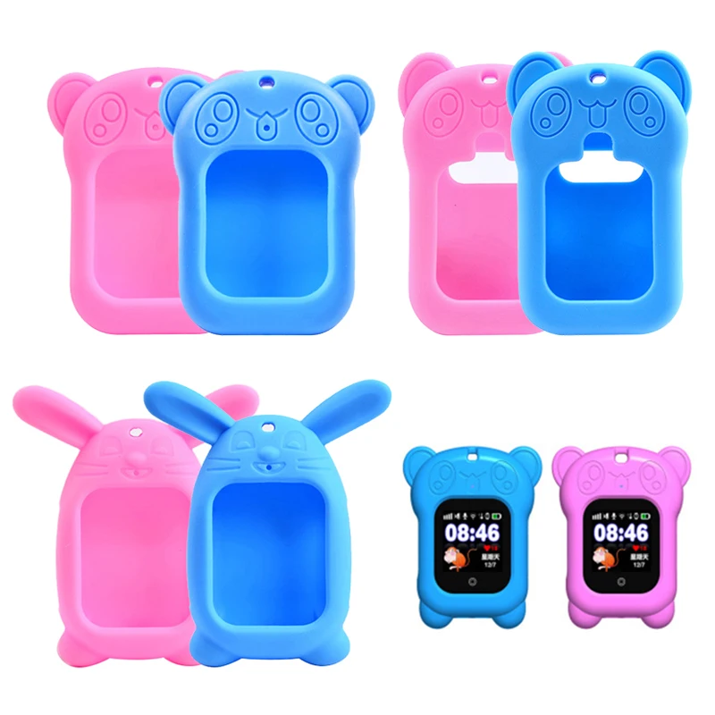 Universal Silicone Children's Smart Watch Protective Cover Cute Cartoon Bear Rabbit For | Электроника