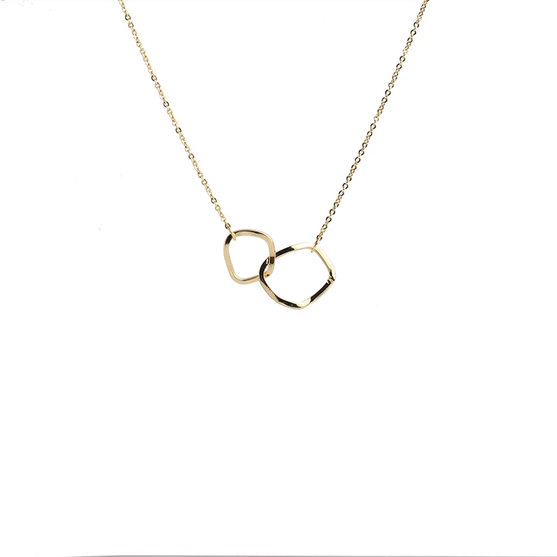 

Metal Simple Round Pendant Choker Gold Necklace Woman Korean Style Girl Cute Minimalist Jewelry