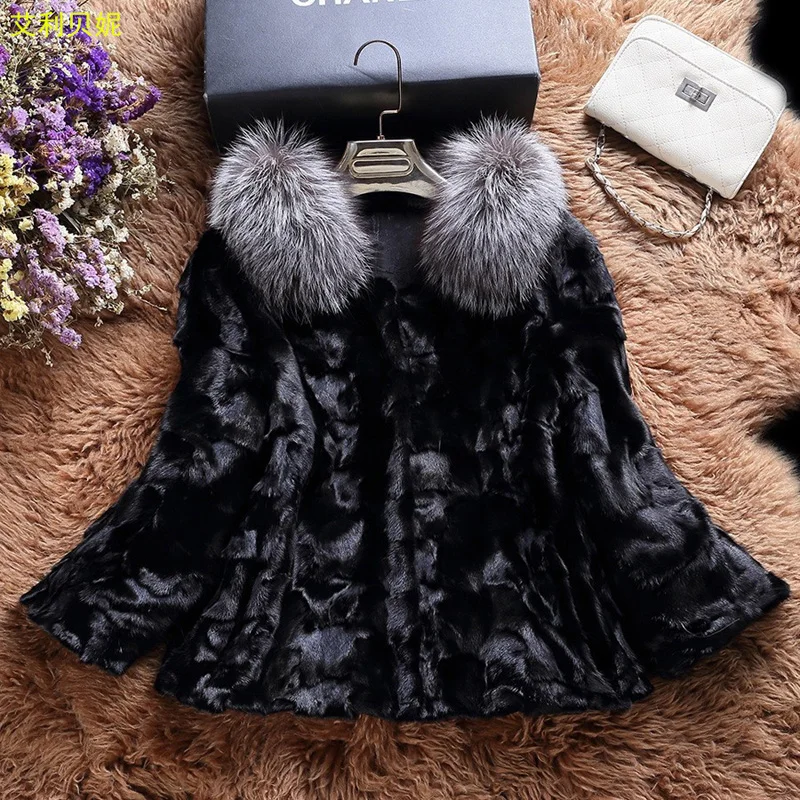 Хит Женское пальто с воротником из искусственного меха 2020 норковая верхняя