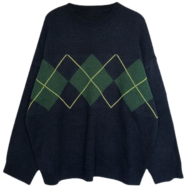 

Diamond Lattice Loose Network Show Thin Red Turtleneck Sweaters Leisure Women Sweater Winter Coat