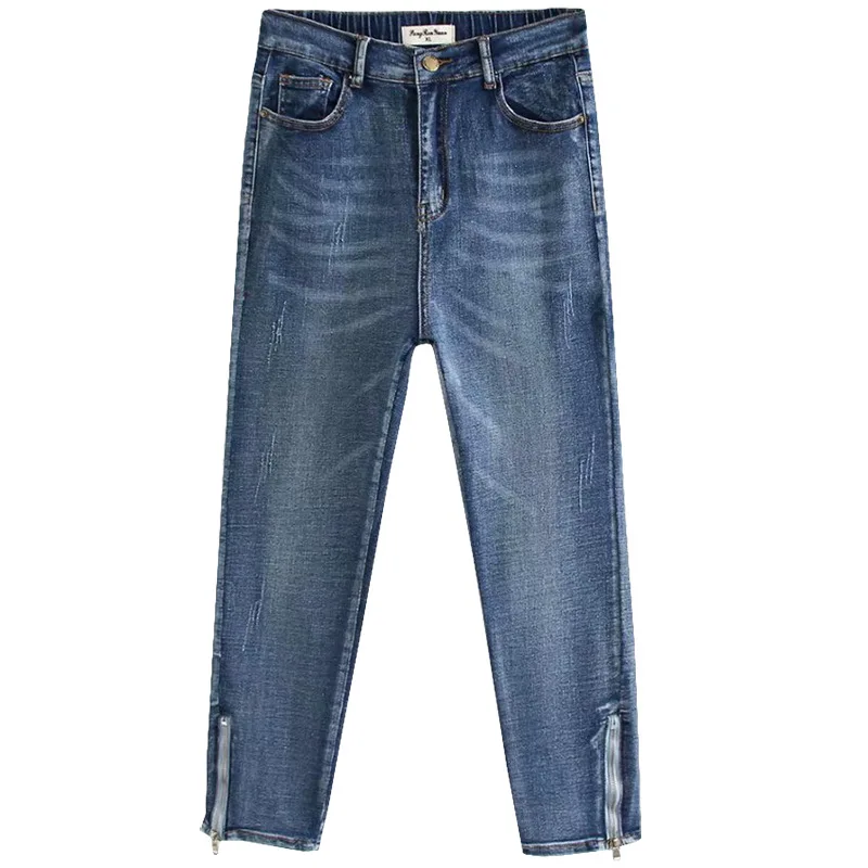 Женские повседневные джинсы размера плюс Модные свободные стрейч до щиколотки