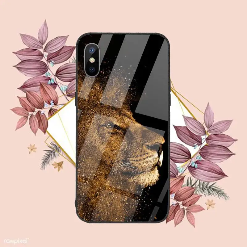 

Animals tiger lion Phone Case Tempered glass For iphone 6 6S 7 8 plus X XS XR 11 12 mini PRO MAX