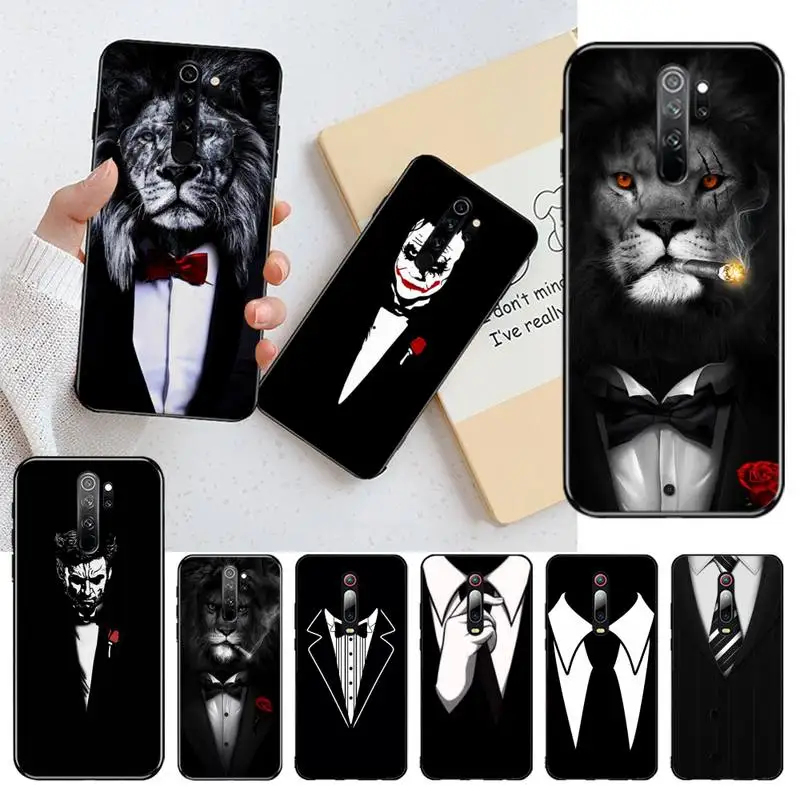 Мужской костюм рубашка галстук черный телефон чехол для Redmi Note 8 8A 8T 7 6 6A 5 5A 4 4X 4A Go Pro