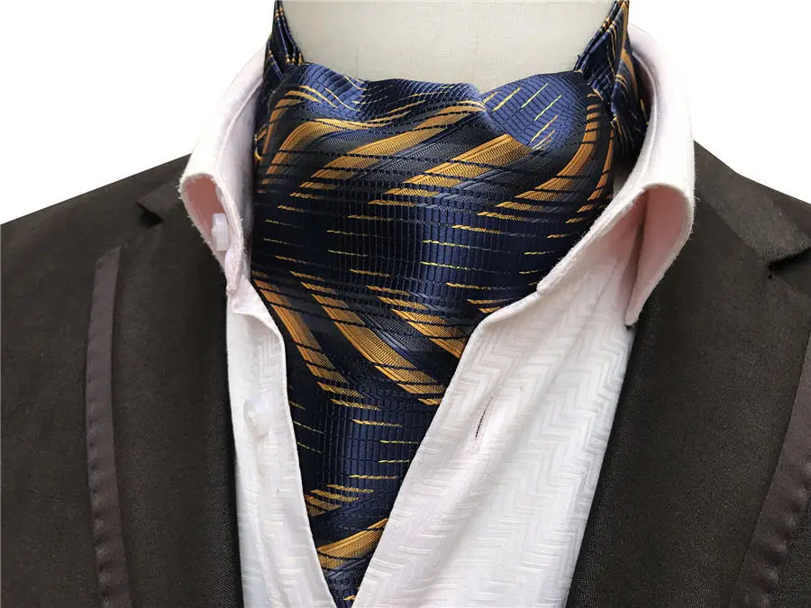

Unique Striped Pattern Men's Neck Ascot Gentlemen Cravat Ties
