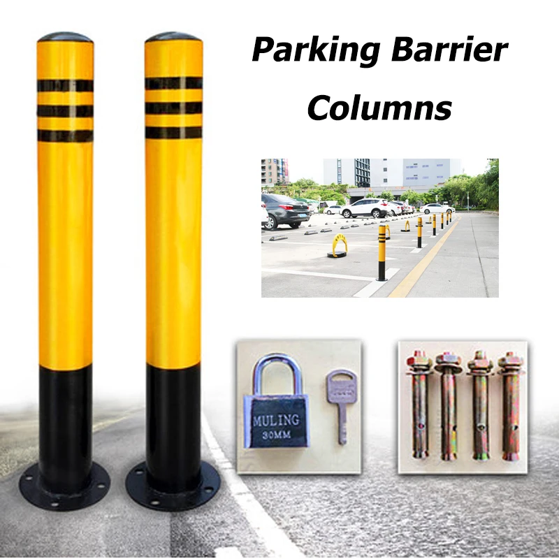 Car Parking Barrier Block Bollard Post Warning Column Road Pile with Lock Anti-Collision Columns Roadblock Anti Parking Blocker