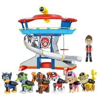 paw patrol tower dog captain patrulla canina set rescue base command center puppy patrol anime action figures model toy kid gift
