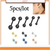 5pcs stainless steel studs ear stud tongue studs fashion cartilage piercing jewelry earring