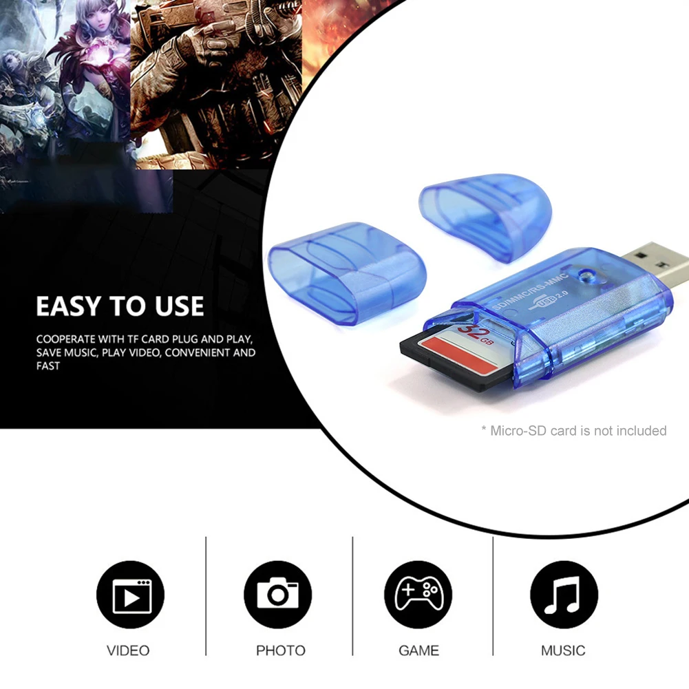 Портативный высокоскоростной мини USB 2 0 Micro-SD T-Flash TF MMC SDHC кардридер для телефона