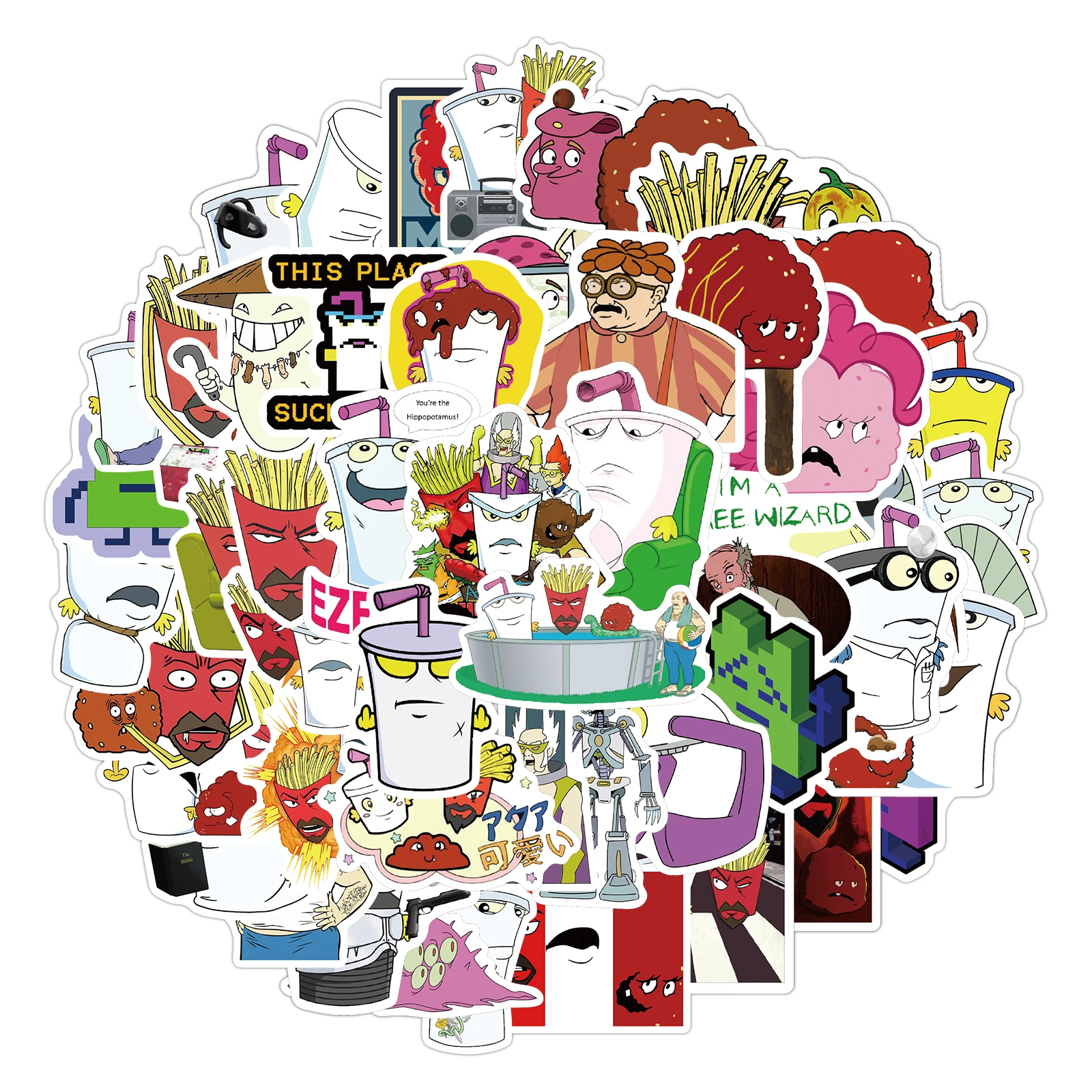 25/50 шт. аниме мультфильм Aqua Teen Голодные силы граффити DIY мотоцикл чемодан для