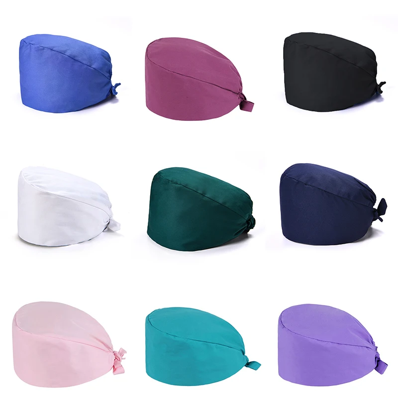 

1PC New Scrub Nurse Hat gorros quirurgicos Floral Bouffant Sanitary Cap with Sweatband Cartoon Printing Nursing Caps Scrub Cap