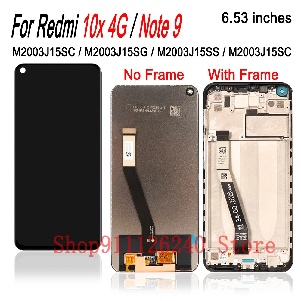 ЖК-дисплей A + для Xiaomi Redmi Note 9 с сенсорным экраном и дигитайзером рамка замены Xiomi