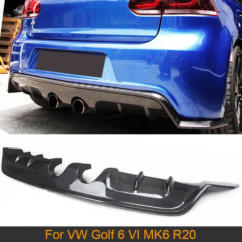 Задний бампер из углеродного волокна диффузор спойлер для VW Golf 6 VI MK6 R20 2012-2014