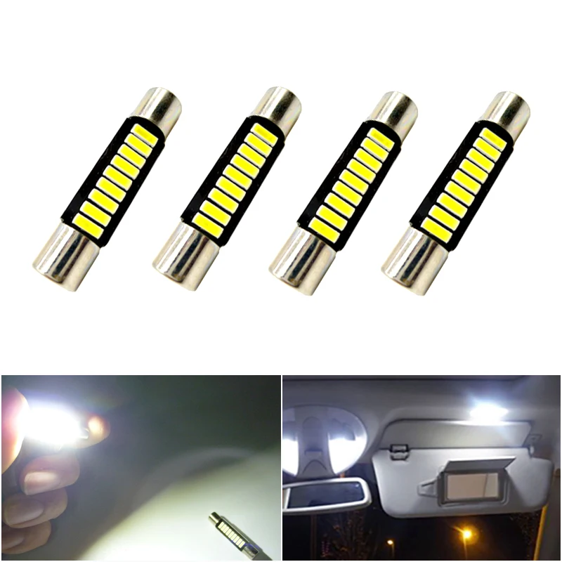 4x Ксеноновые белые 29 мм 31 9SMD 6641 6614 светодиодный Festoon Сменные лампы для автомобиля