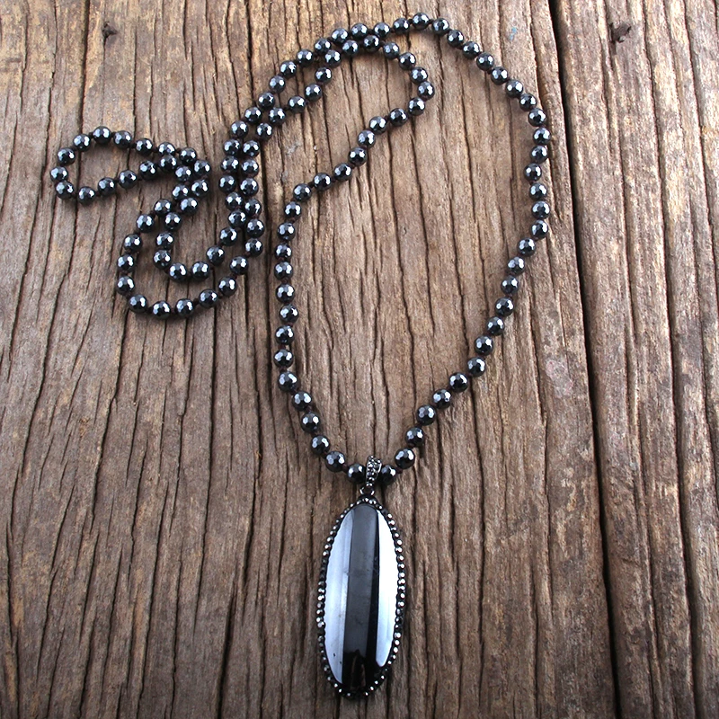 RH модное богемное ювелирное изделие ограненный гематит камень УЗЕЛКОВЫЙ