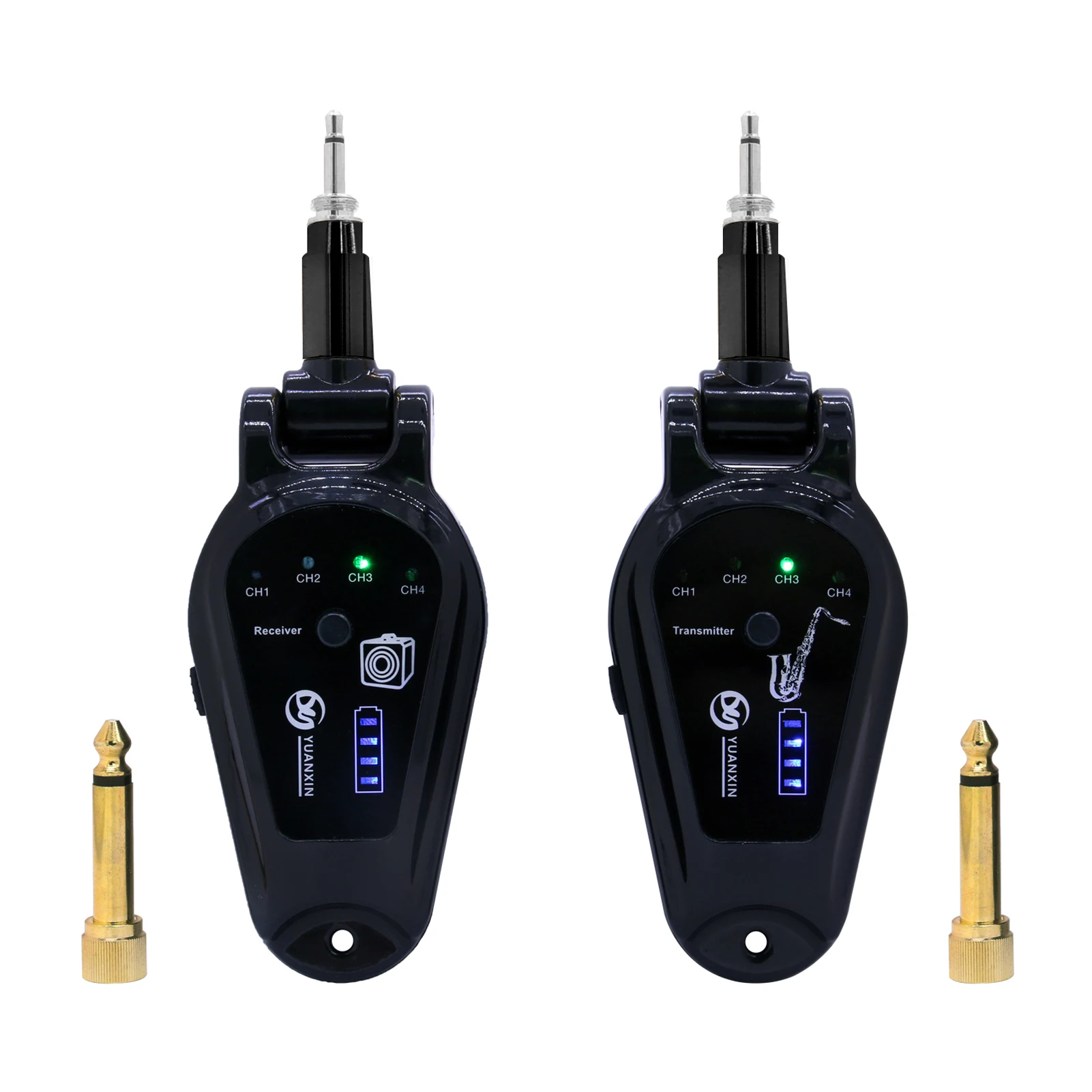 

A-10 Wireless Guitar Pickup System Electric Guitars Transmitter and Receiver Set Built-in Battery Guitar Wireless System