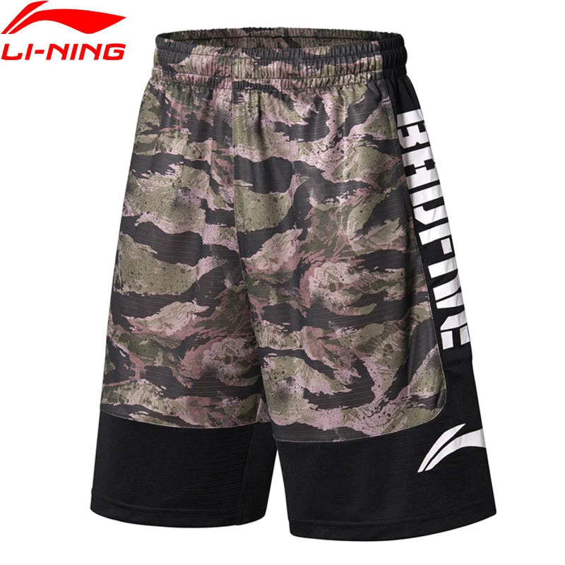 Мужские шорты для баскетбола Li Ning свободные дышащие из полиэстера с подкладкой