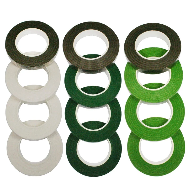 Набор из 12 цветочных лент Цветочные клеи 4 цвета Букет стволовых обертывание