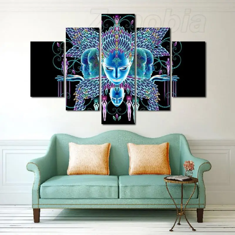 

Abstract Figure Canvas Painting Blue Buddha Statue Poster Wall Art Home Decoration Hd Printing Pictures for Bedroom Living Room