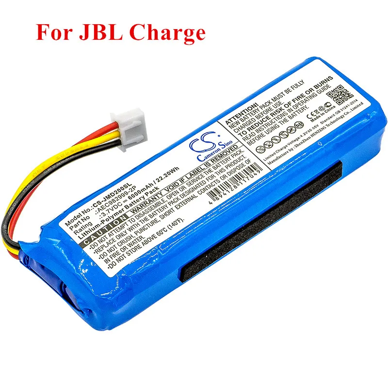 AEC982999 2P для JBL Charge Battery Cameron Sino Speaker Batteries 6000mAh Li Polymer Akku|Батареи MP3/MP4 плееров| |
