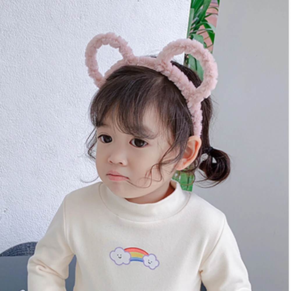 Baby Girl Fur Headband Headwear Bear Rabbit Ears Kids Cartoon Hair Accessories For Women Party Christmas | Детская одежда и обувь