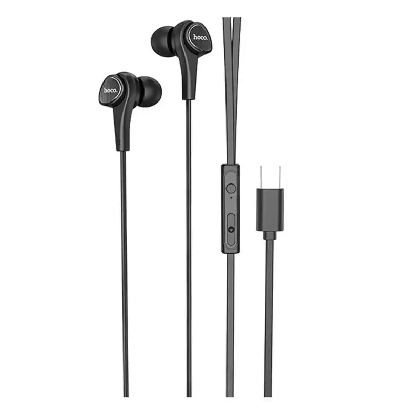 Черный HOCO M67 проводные наушники-вкладыши, наушники usb type C с mi c для Xiaomi mi 8 6 6X mi x 3 huawei P20 Pro Google Pixel 2X - Цвет: Черный