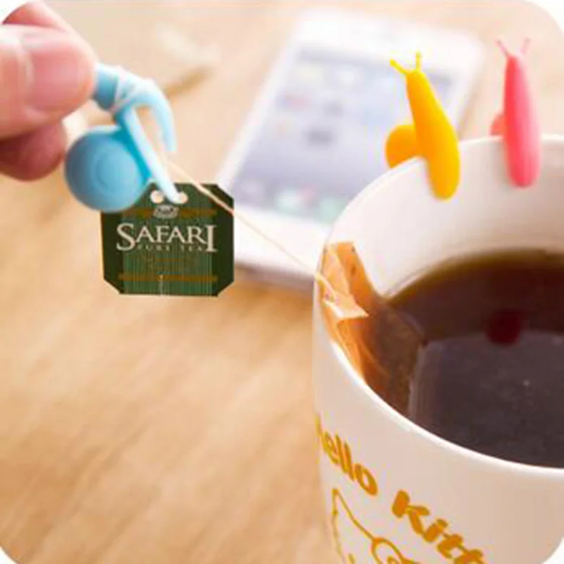 10 шт. Рождественская Милая силиконовая сумка в форме улитки держатель чашка