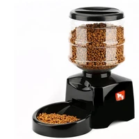 5 5l automatic pet feeder with voice message recording and lcd screen large smart dogs cats food bowl dispenser dry food black