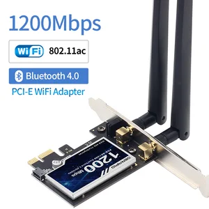 Беспроводной AC1200 двухдиапазонный 1200 Мбитс PCI-E Wifi адаптер 802.11ac Wi-Fi PCI Express антенна карта с Bluetooth 4,0 для настольных ПК